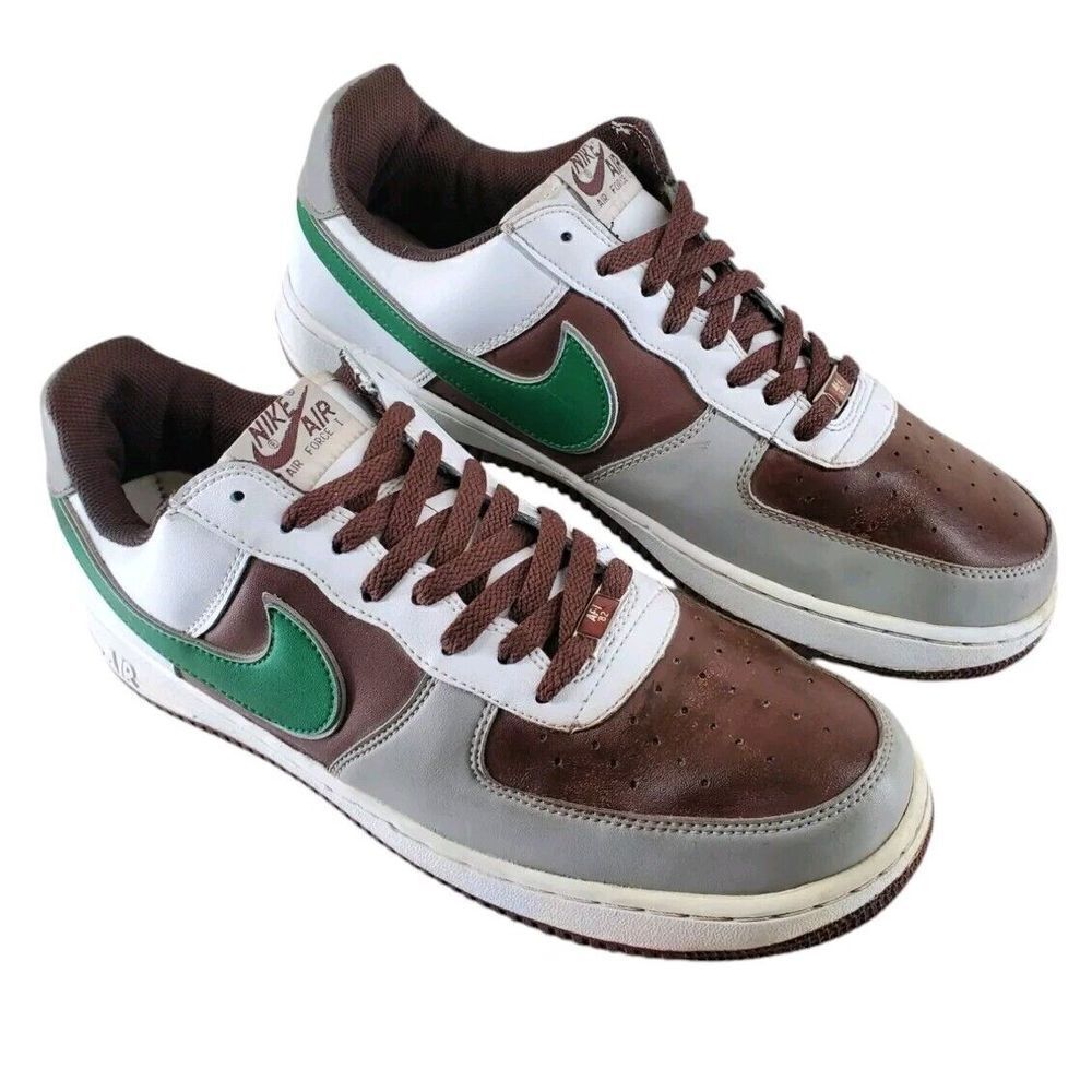 Nike Air Force 1 AF-1 '82 Sneaker Green Brown White Men Sz 13 Casual 060406 2006